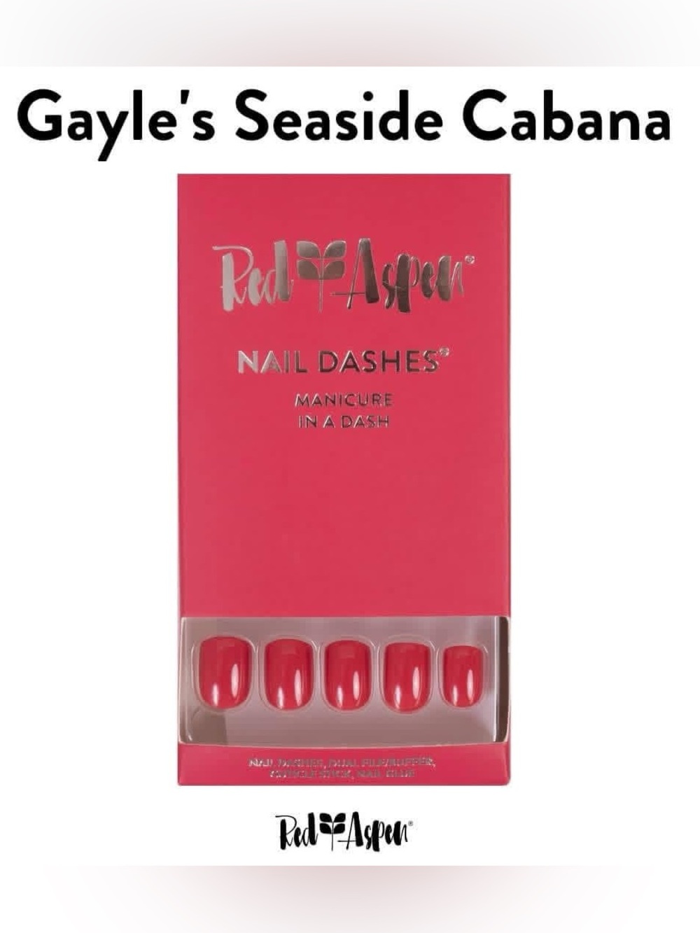 NIB Red Aspen Gayle’s Seaside Cabana Press-On Nail Dashes